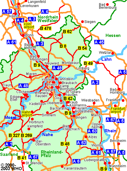 Landkarte Mittelrhein, daun-frankfurt-438,  2000-2003 WHO