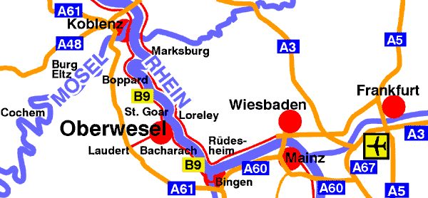 Lageplan Oberwesel,  1998 WHO